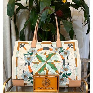 ♦️♦️ AUTHENTIC TORY BURCH WHITE COMPASS ELLA TOTE ♦️♦️